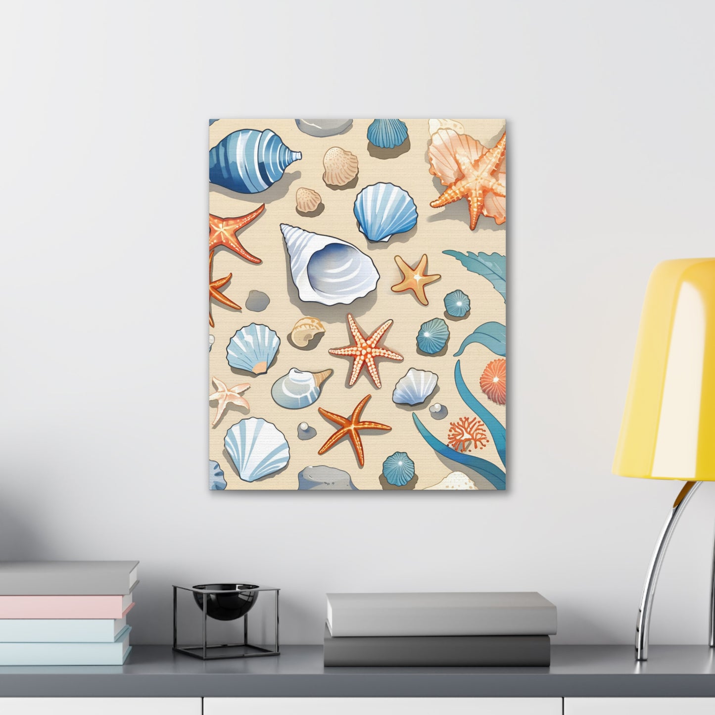 Coastal Seashell Canvas Gallery Wrap - Nautical Wall Art for Beach Lovers