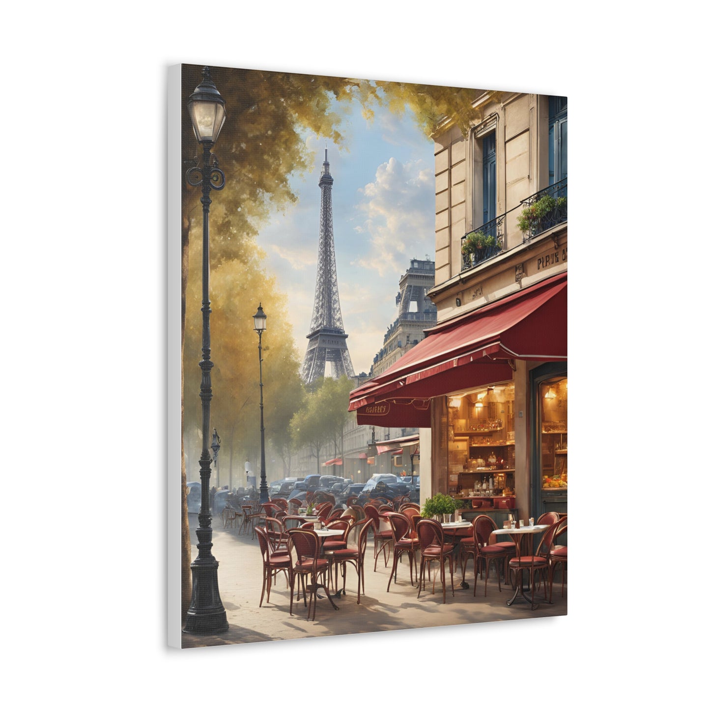 Parisian Café Canvas Gallery Wrap - Scenic Wall Decor for Home & Office