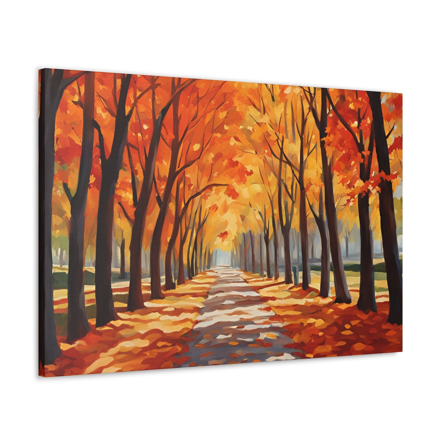 Canvas Wall Art - Autumn Path Canvas Gallery Wrap - Vibrant Fall Landscape Decor