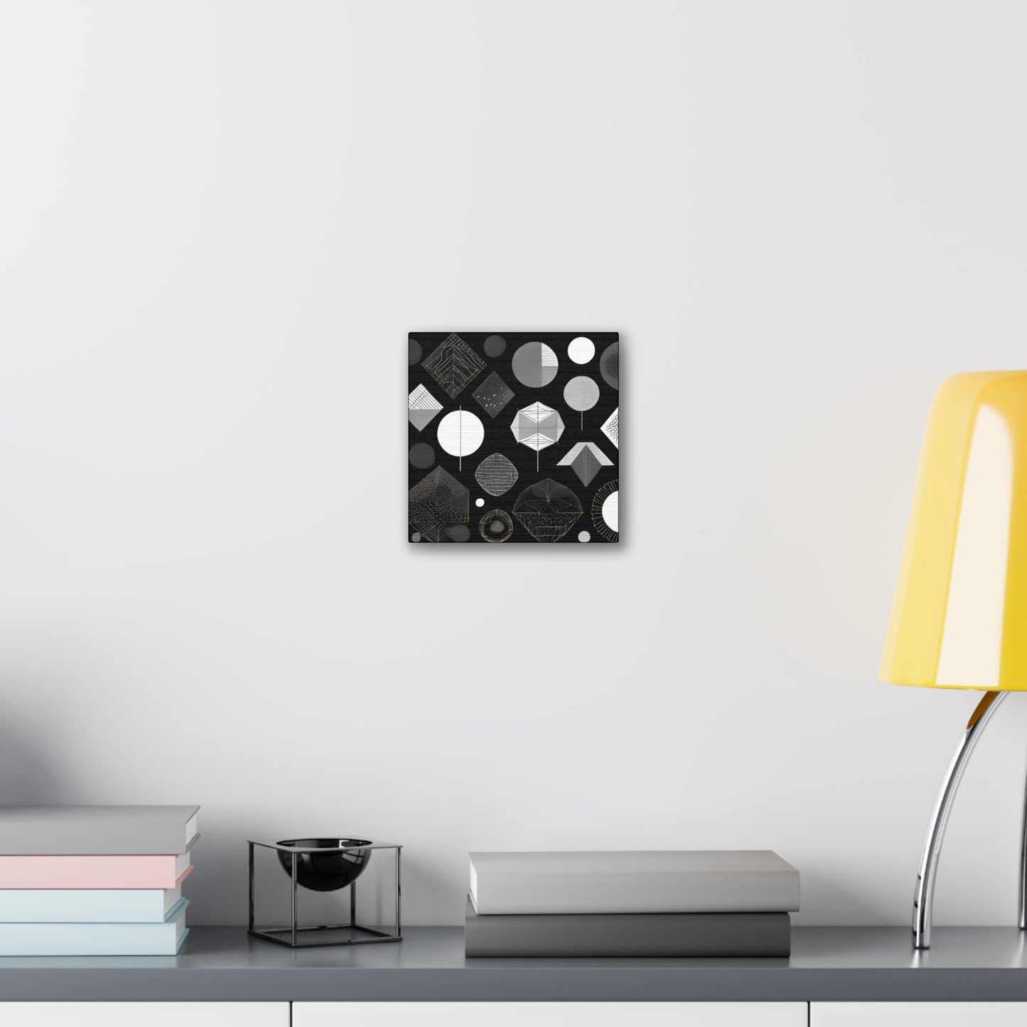 Modern Geometric Wall Art Canvas - Black and White Design for Home Decor Abstract Wall Art