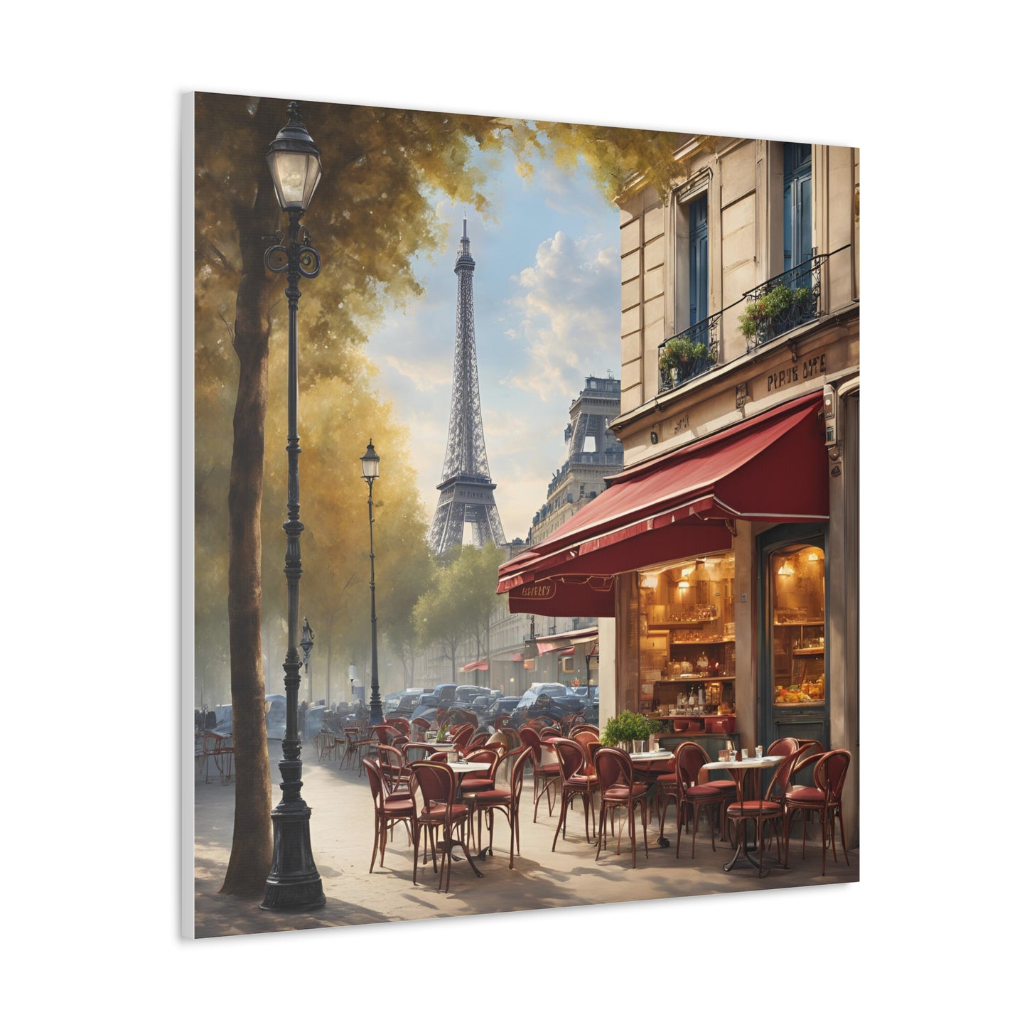 Parisian Café Canvas Gallery Wrap - Scenic Wall Decor for Home & Office