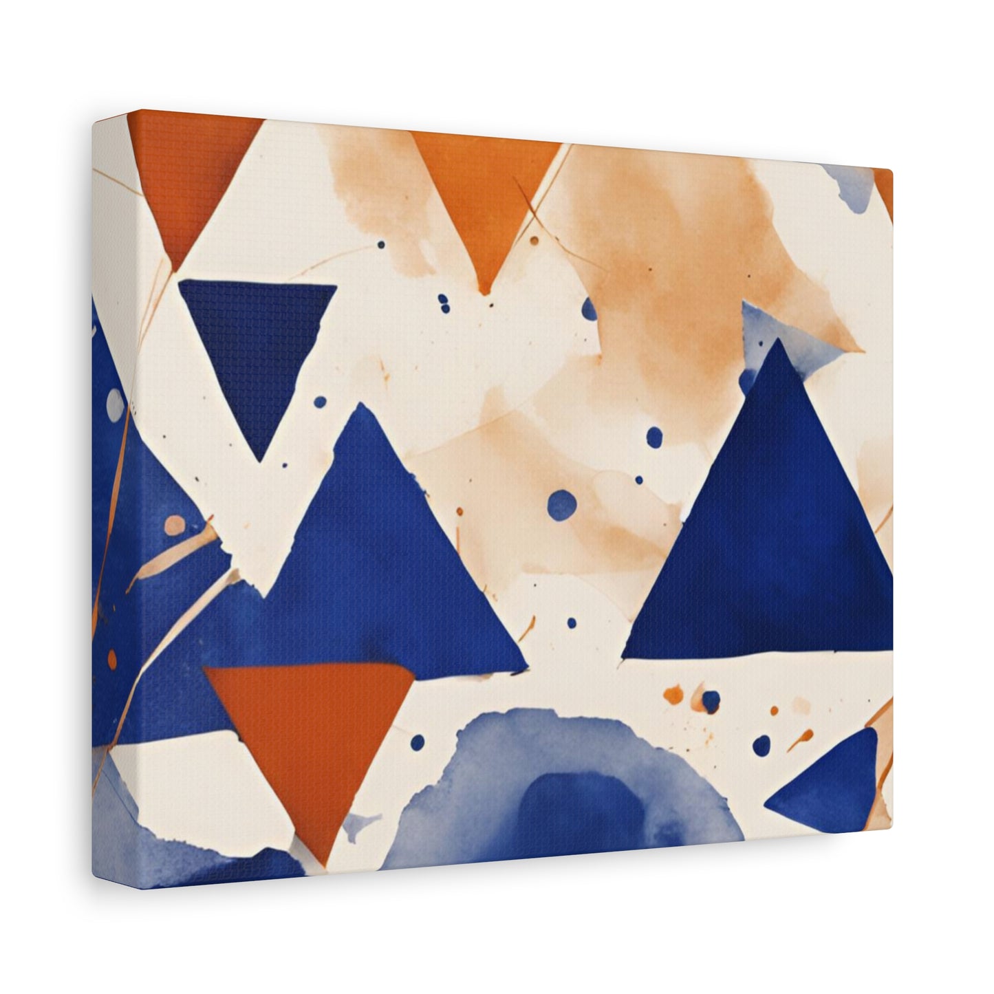 Geometric Art Canvas - Modern Blue and Orange Abstract Wall Decor for Contemporary Spaces