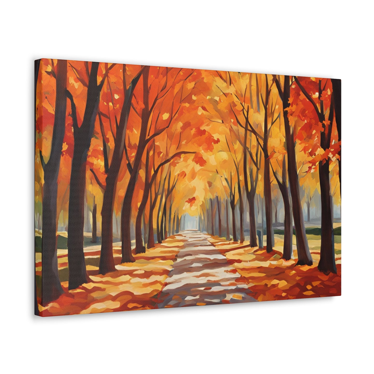 Canvas Wall Art - Autumn Path Canvas Gallery Wrap - Vibrant Fall Landscape Decor