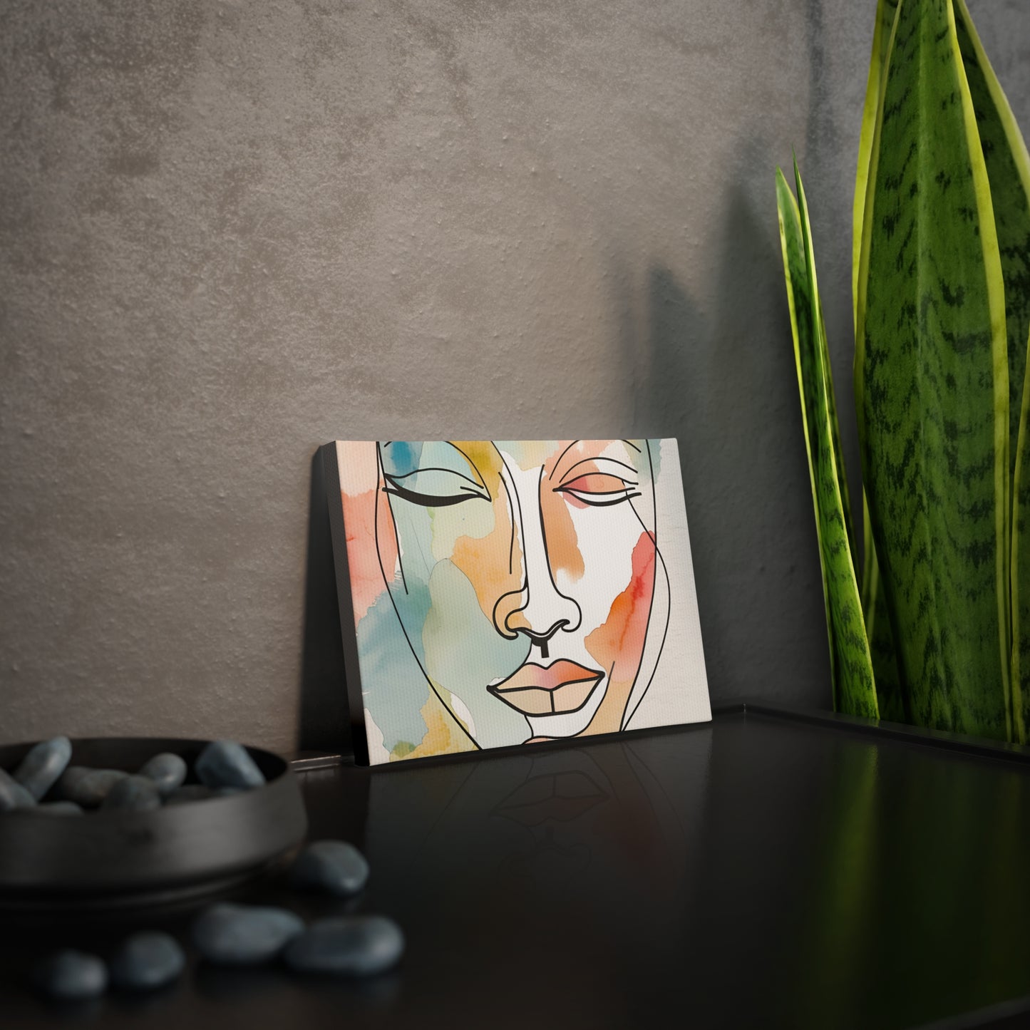 Artistic Canvas Photo Tile - Abstract Watercolor Face