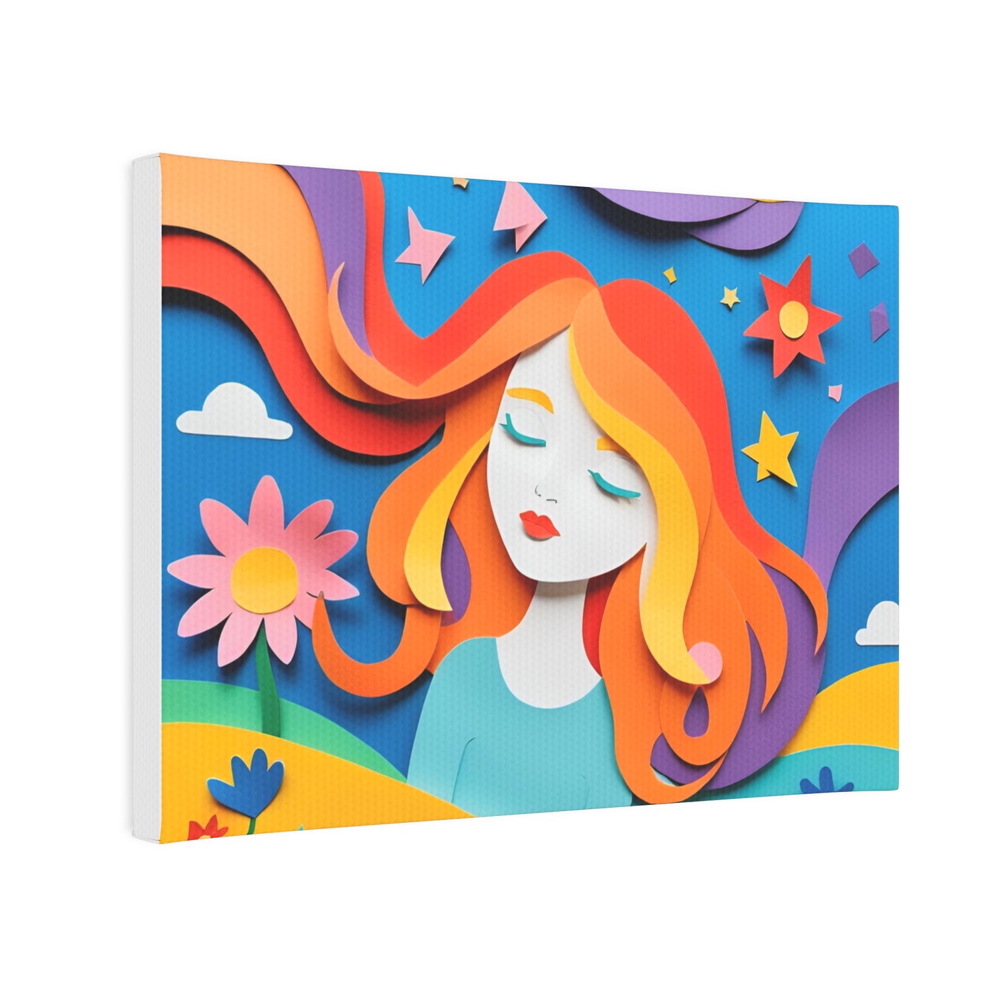 Colorful Canvas Photo Tile - Whimsical Floral Art