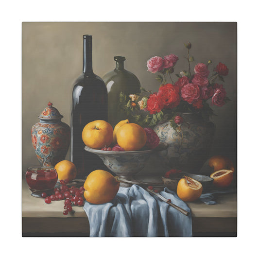 Elegant Still Life Canvas Art - Fruit and Floral Design Still Life Arts