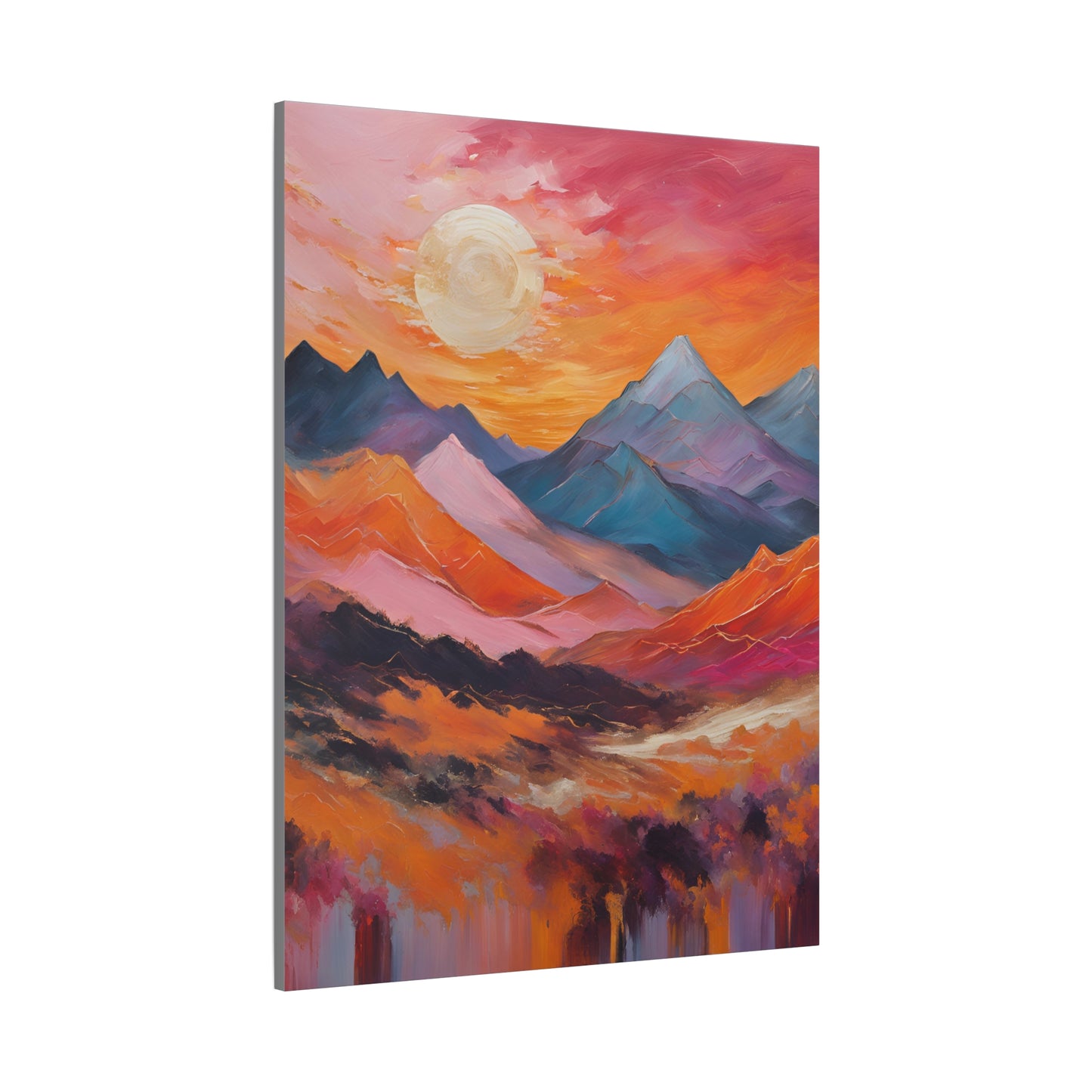 Mountain Sunset Canvas Art - Vibrant Landscape Wall Decor | Crafted Canvass