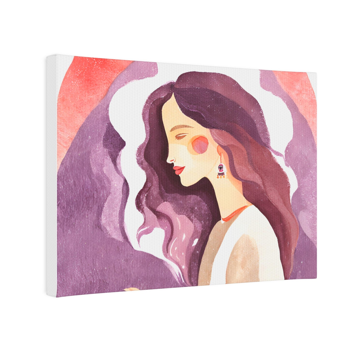 Artistic Canvas Photo Tile with Woman Illustration - Perfect Gift for Home Decor