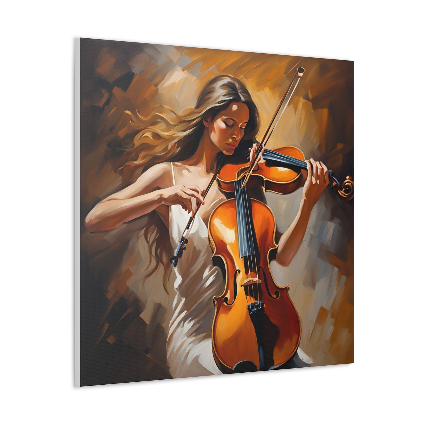 Elegant Violinist Canvas Gallery Wrap - Musical Art for Home Decor