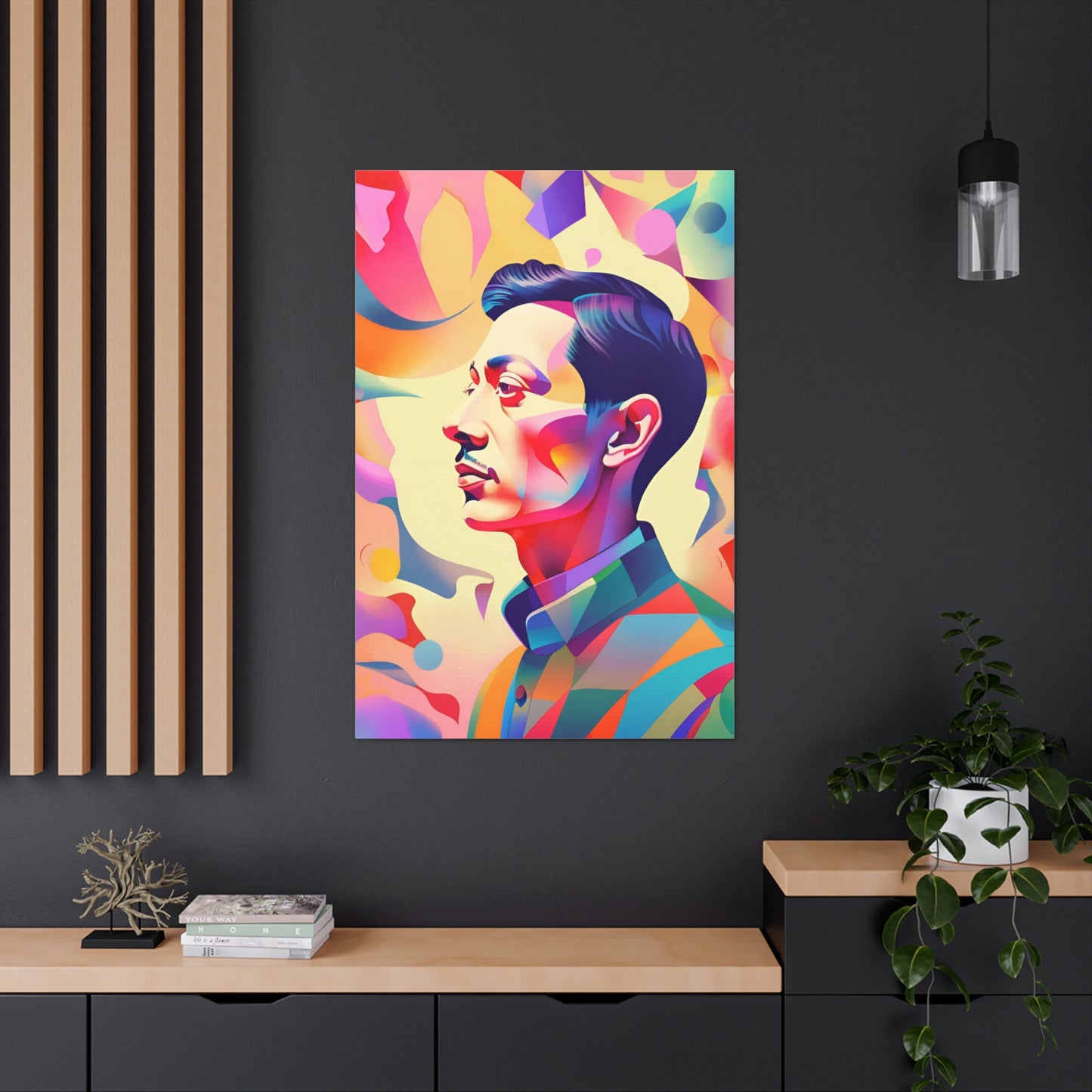 Vibrant Canvas Gallery Wrap - Abstract Male Portrait Art