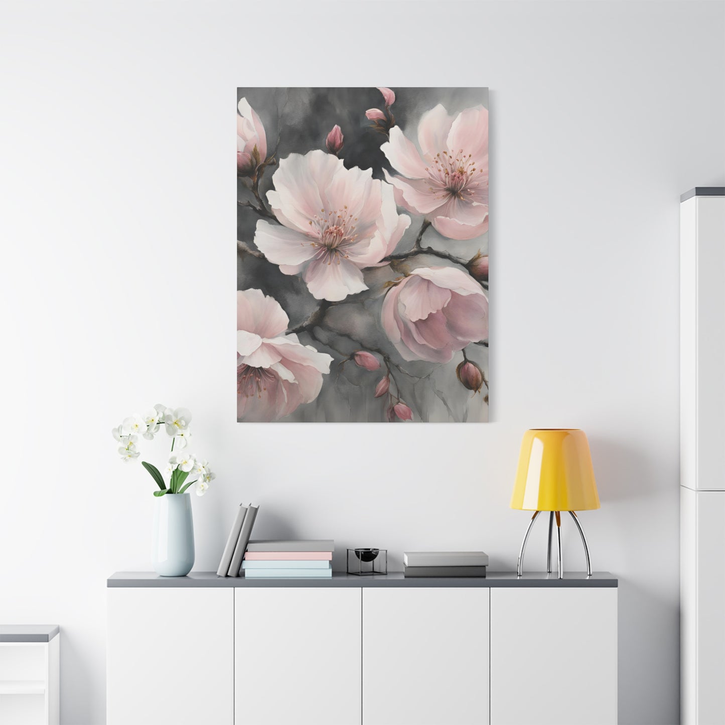 Cherry Blossom Matte Canvas Art – Elegant Floral Wall Décor | Crafted Canvass