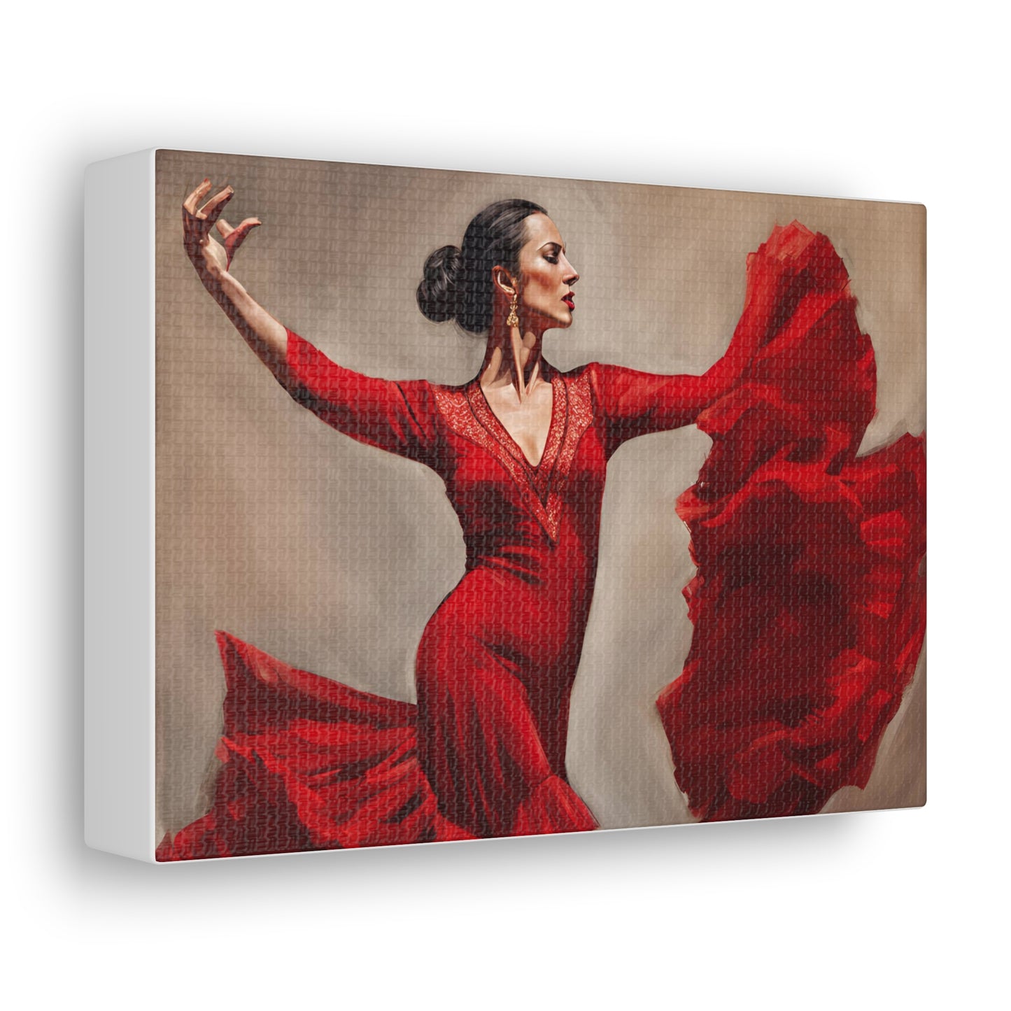 Elegant Flamenco Dancer Canvas Gallery Wrap - Vibrant Wall Art for Dance Lovers