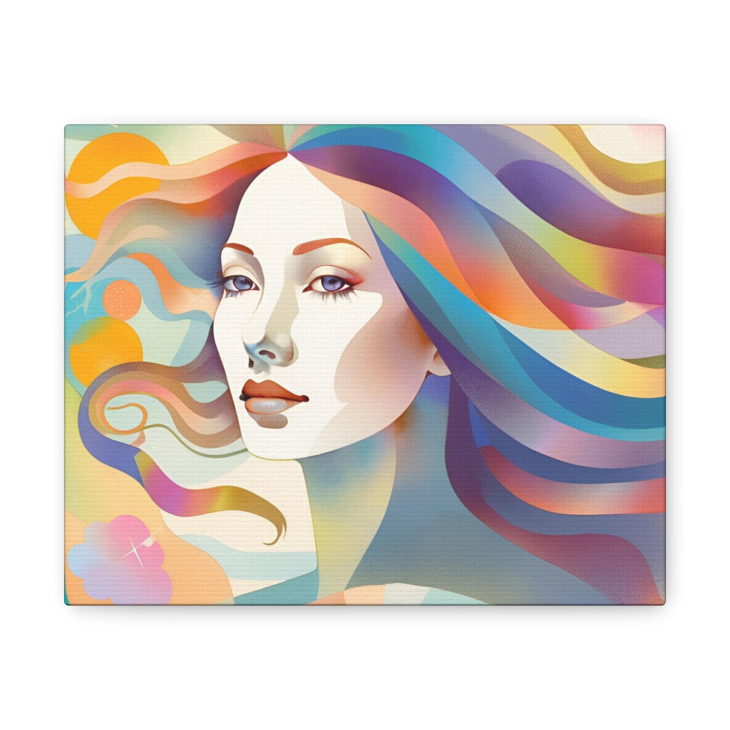 Canvas Gallery Wrap - Abstract Woman Colorful Wall Art