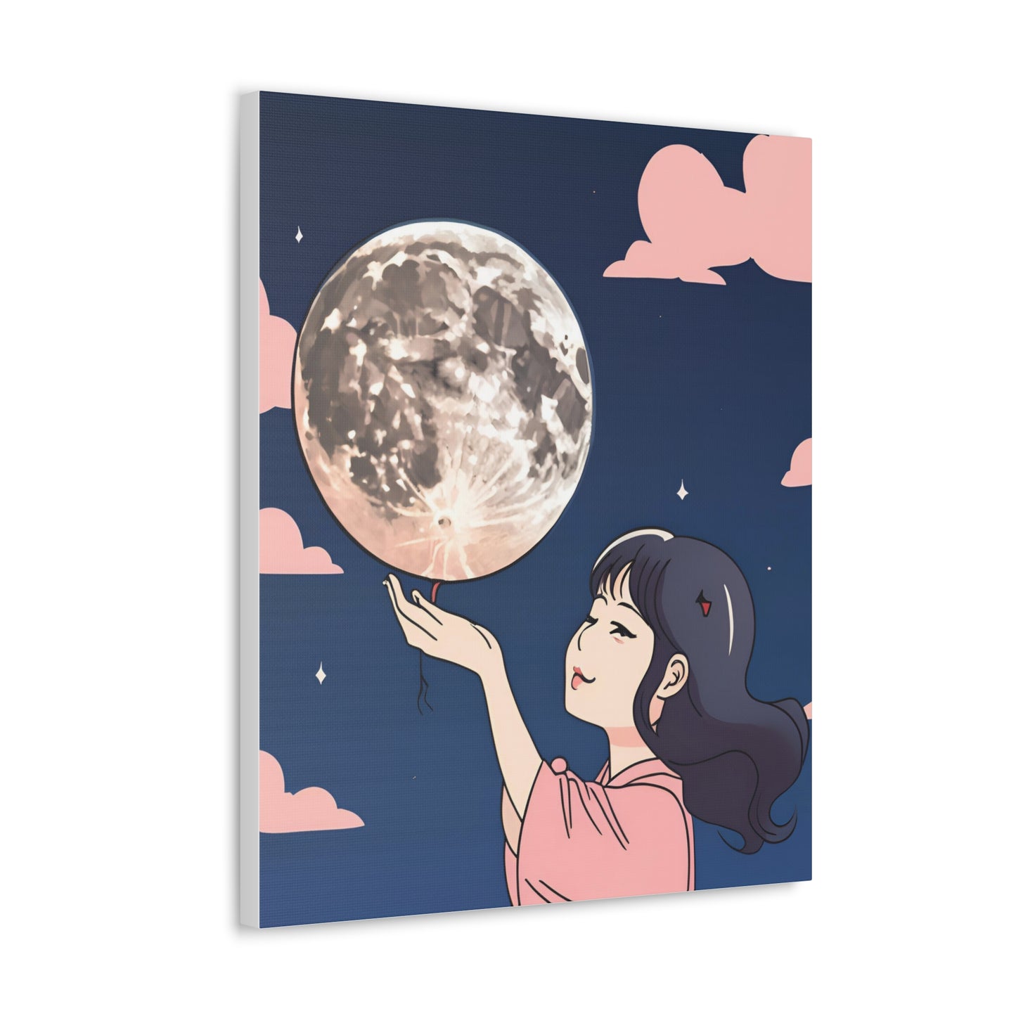 Canvas Gallery Wraps - Girl Holding the Moon Wall Art