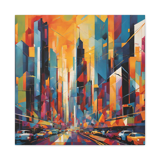 Vibrant Cityscape Canvas Print - Modern Wall Art for Urban Lovers