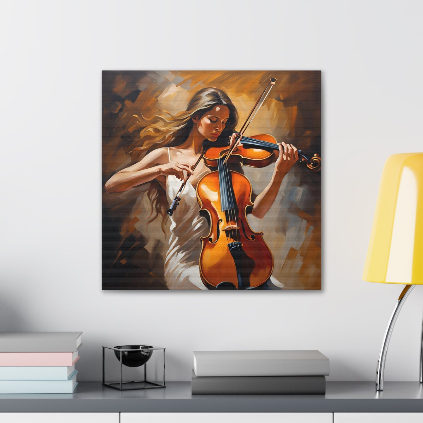 Elegant Violinist Canvas Gallery Wrap - Musical Art for Home Decor