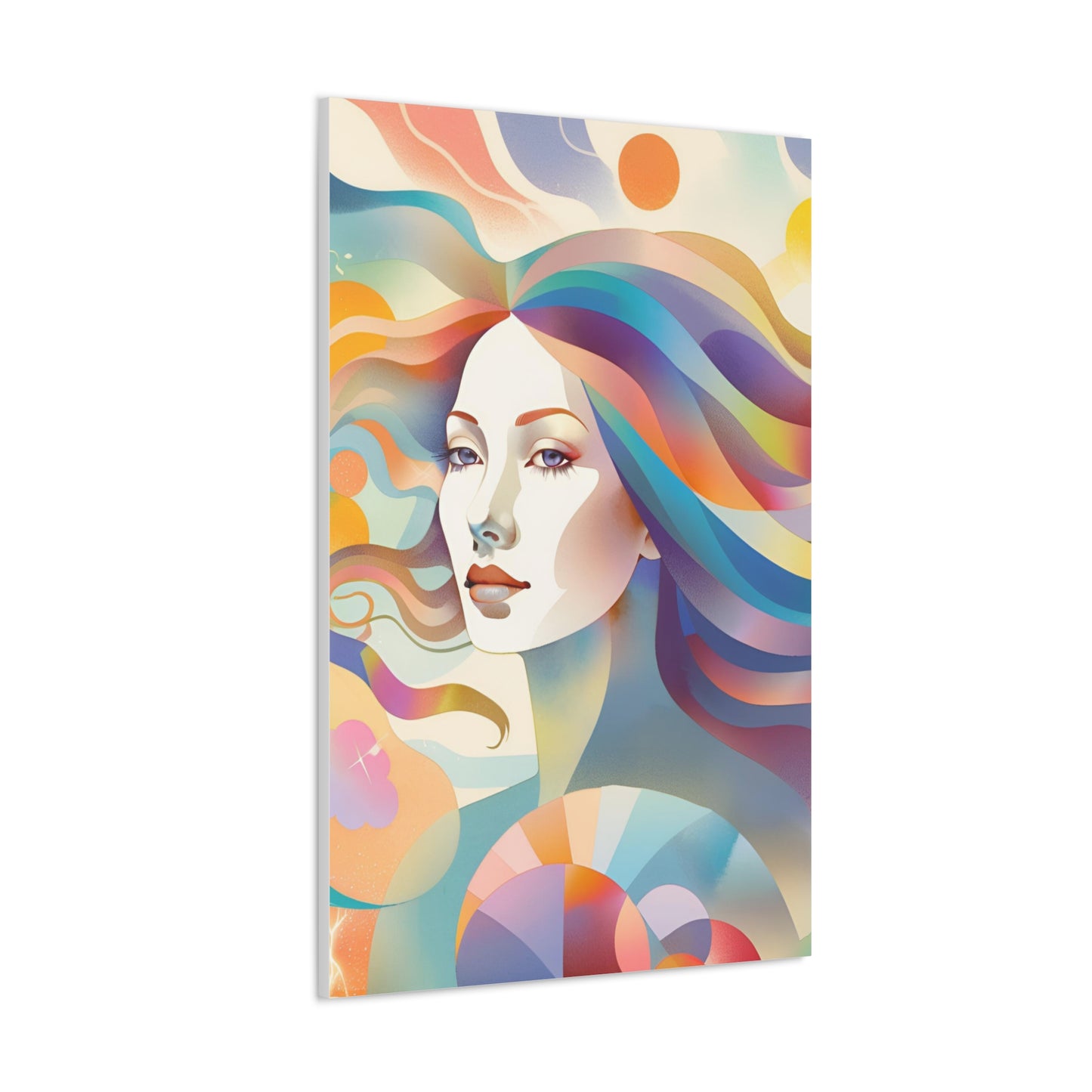 Canvas Gallery Wrap - Abstract Woman Colorful Wall Art