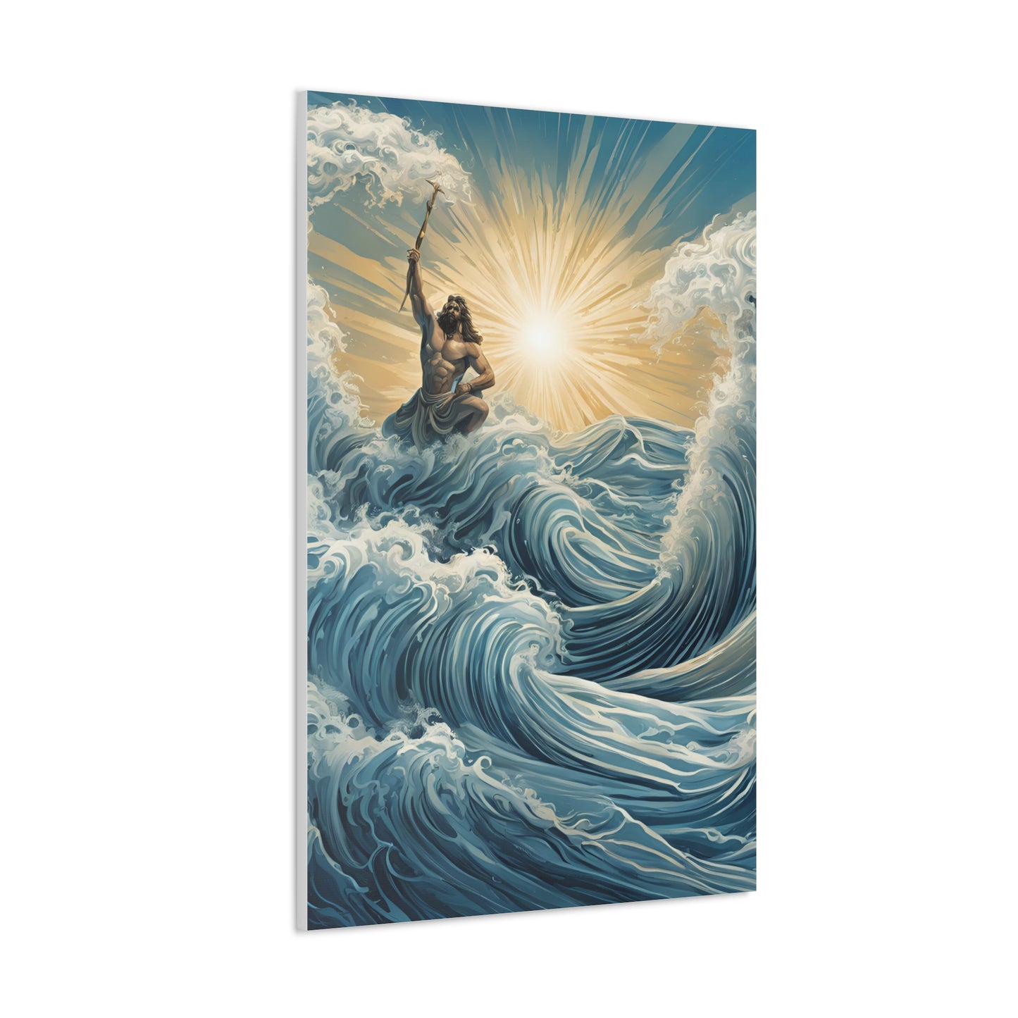 Majestic Canvas Gallery Wrap - Oceanic Waves & Sunlight