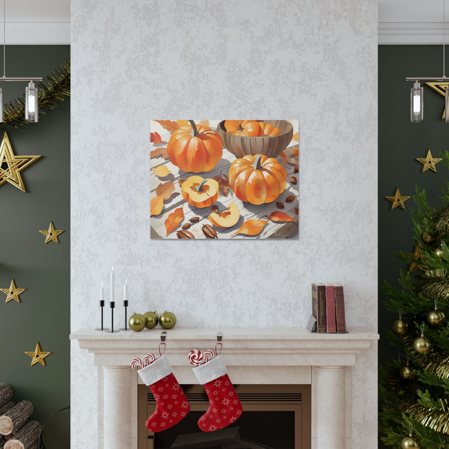 Autumn Pumpkin Canvas Gallery Wraps - Fall Decor for Home and Holidays Still Life Art