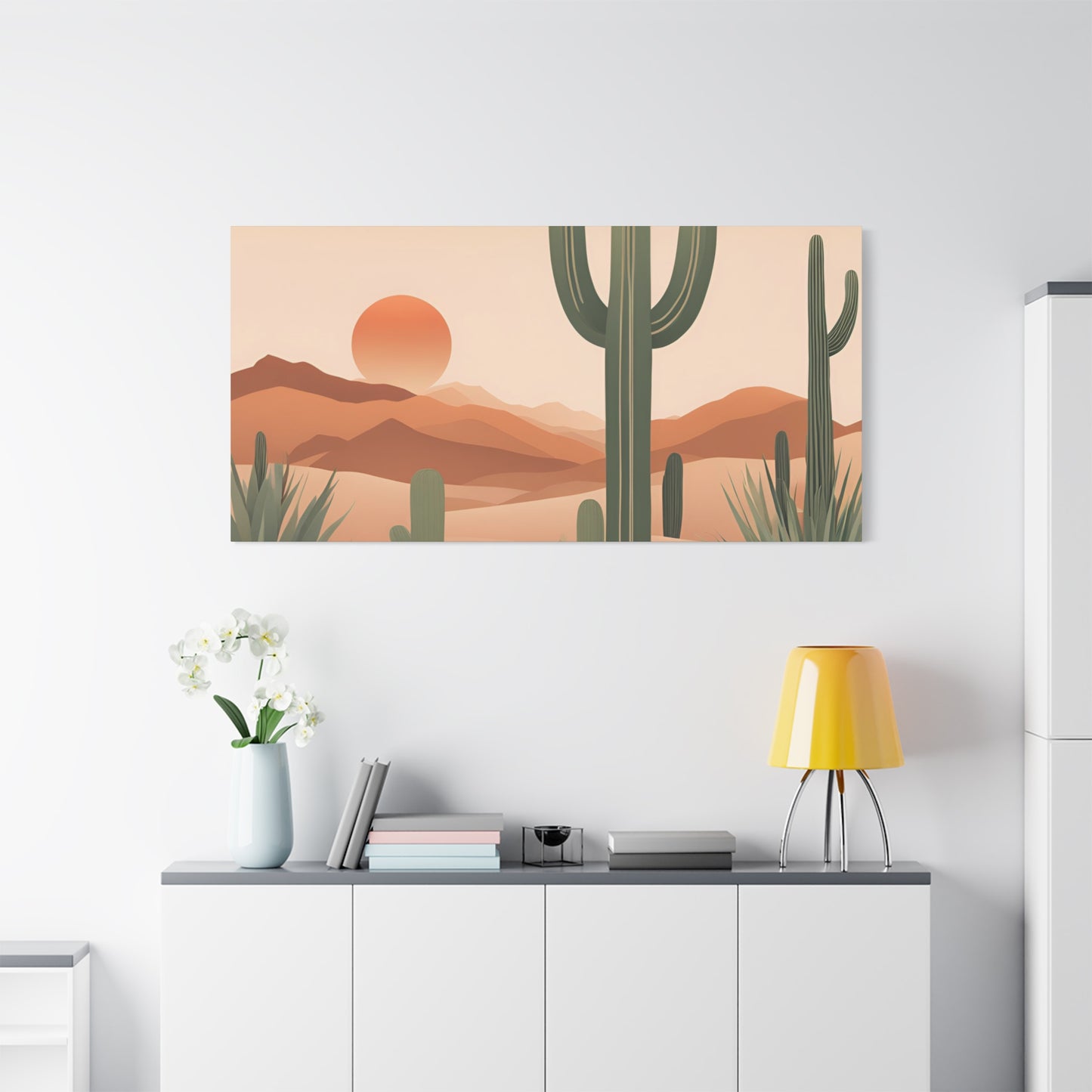 Desert Sunset Art Canvas - Stunning Landscape Wall Decor for Modern Homes