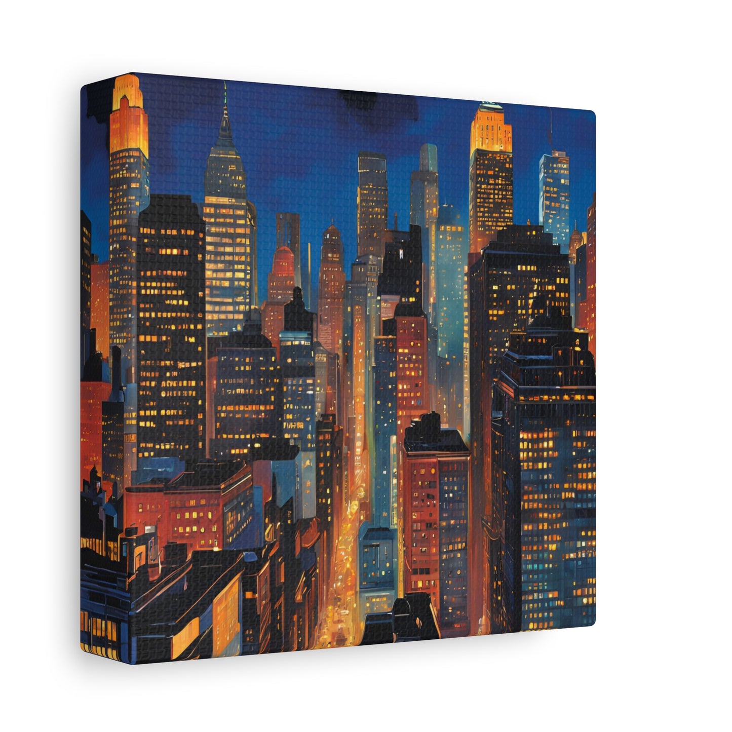 New York City Nightscape Matte Canvas Print – Stunning Skyline Art for Home & Office