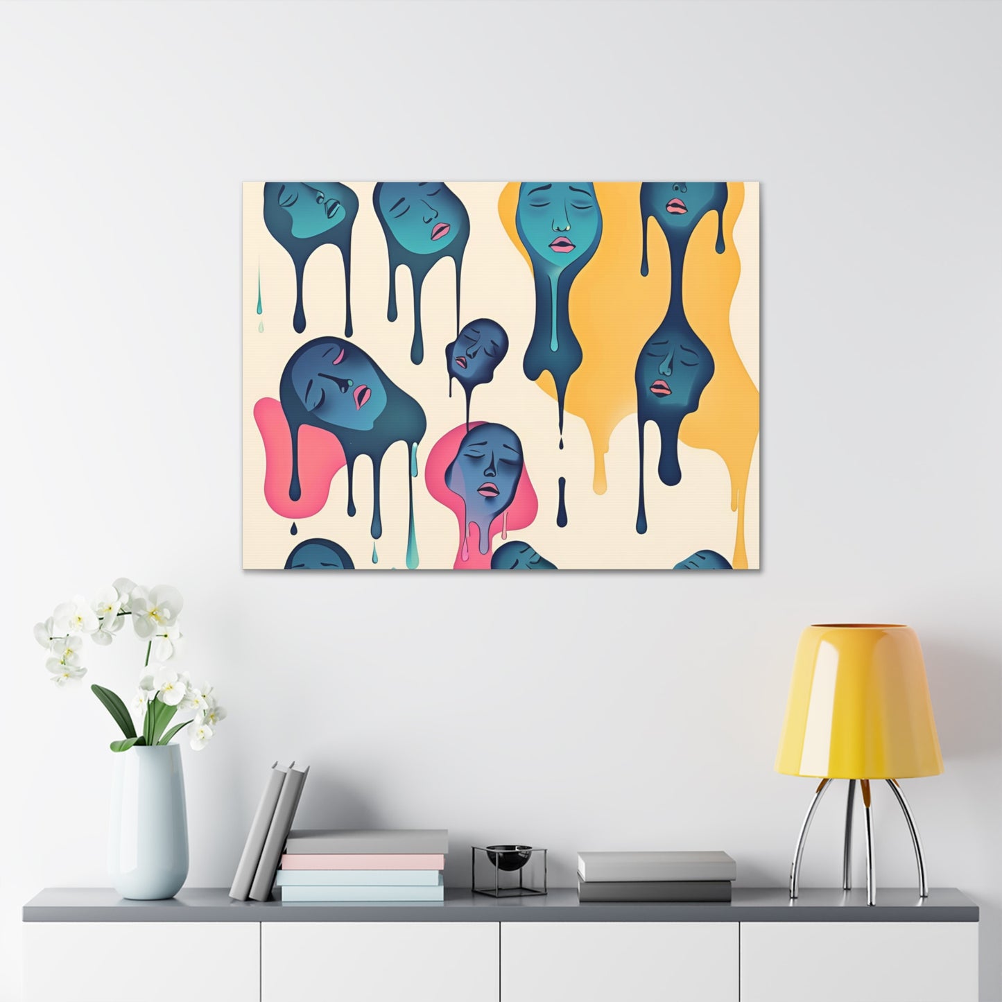 Melting Faces Canvas Gallery Wraps - Abstract Art for Modern Spaces