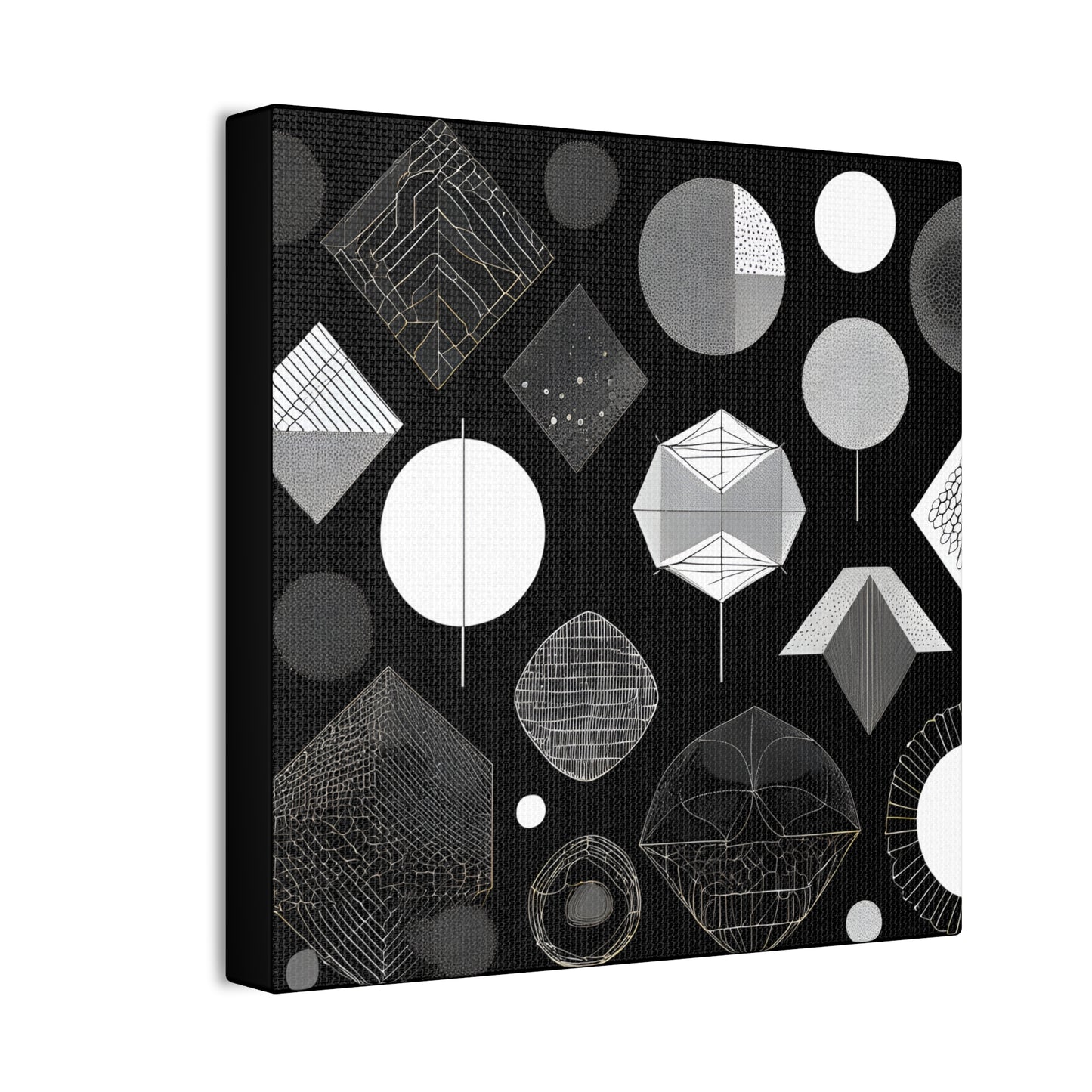 Modern Geometric Wall Art Canvas - Black and White Design for Home Decor Abstract Wall Art