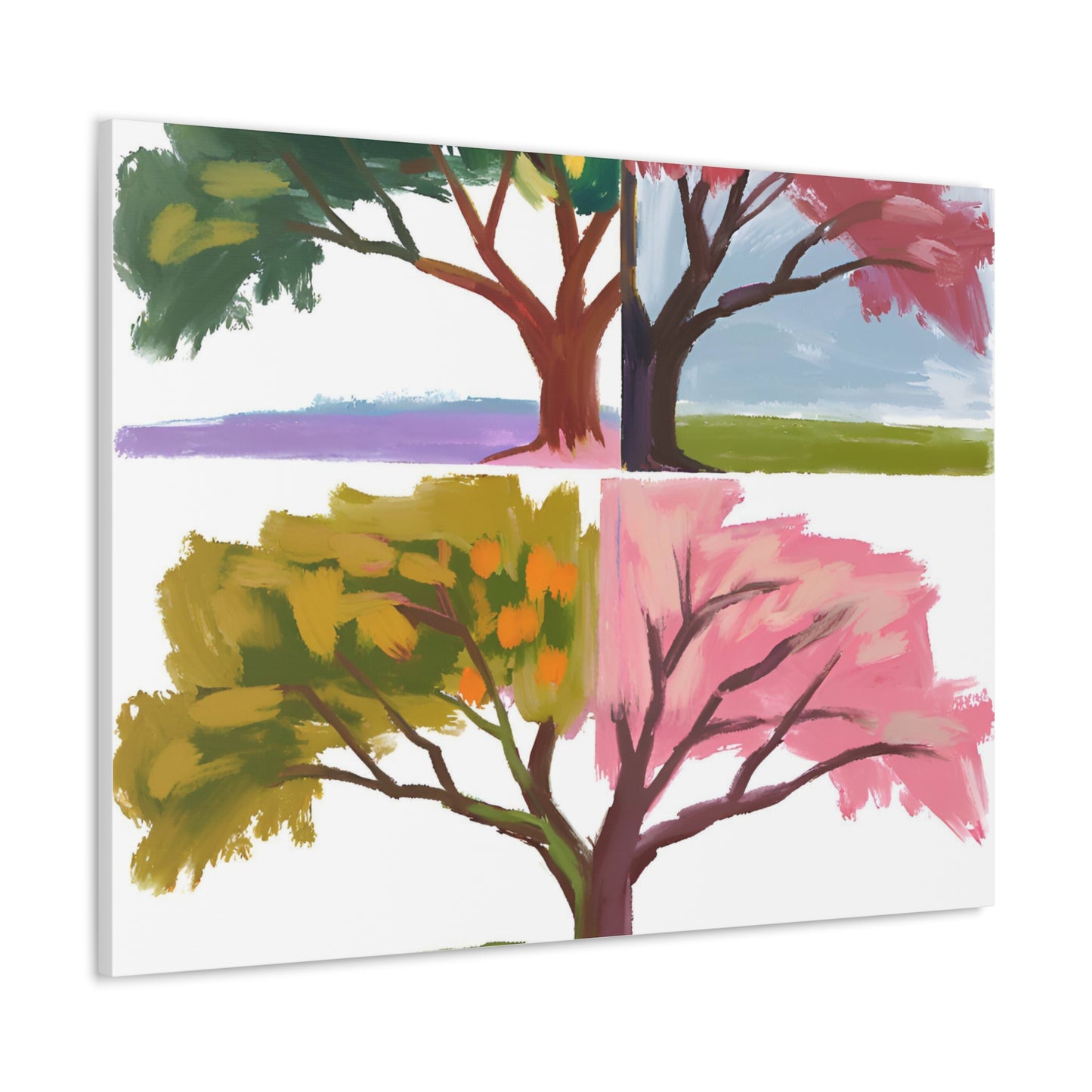 Four Seasons Tree Canvas Gallery Wraps – Nature-Inspired Home Decor