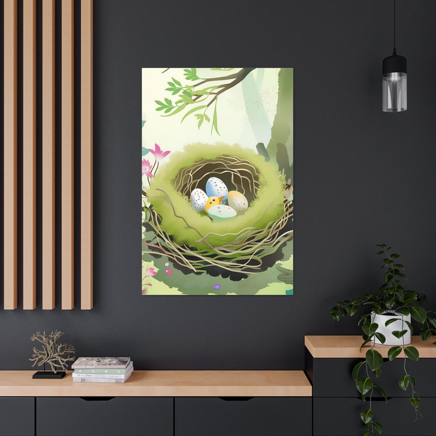 Spring Nest Canvas Gallery Wrap - Nature Artwork for Home Decor