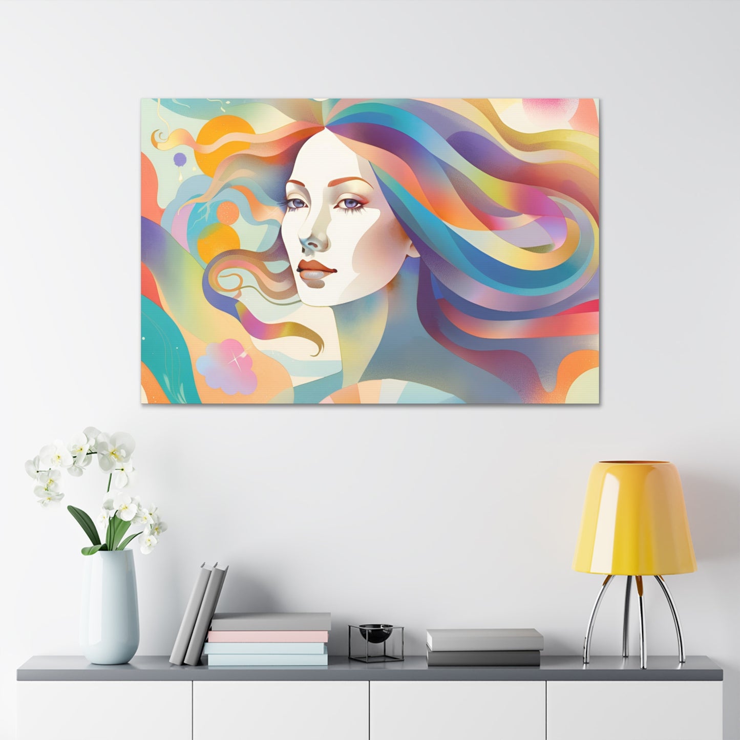 Canvas Gallery Wrap - Abstract Woman Colorful Wall Art