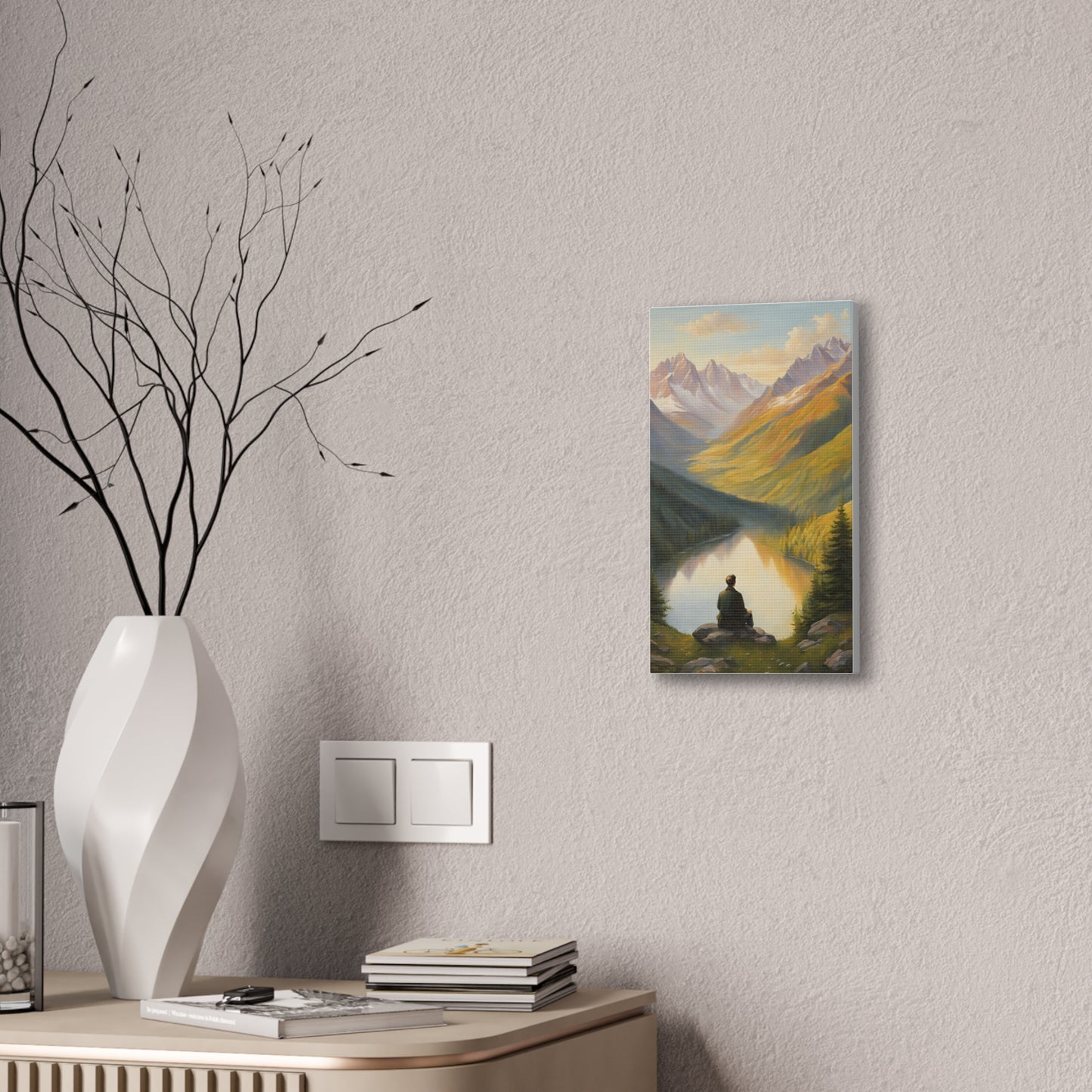 Serene Mountain Landscape Canvas Print - Tranquil Wall Art for Nature Lovers