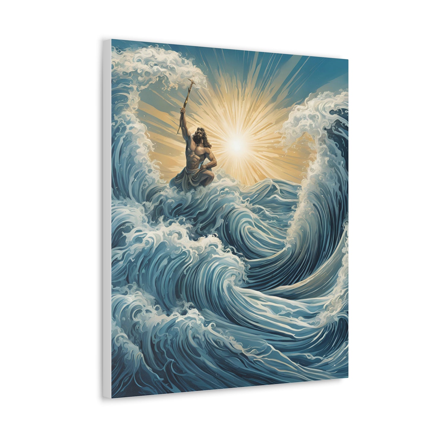 Majestic Canvas Gallery Wrap - Oceanic Waves & Sunlight