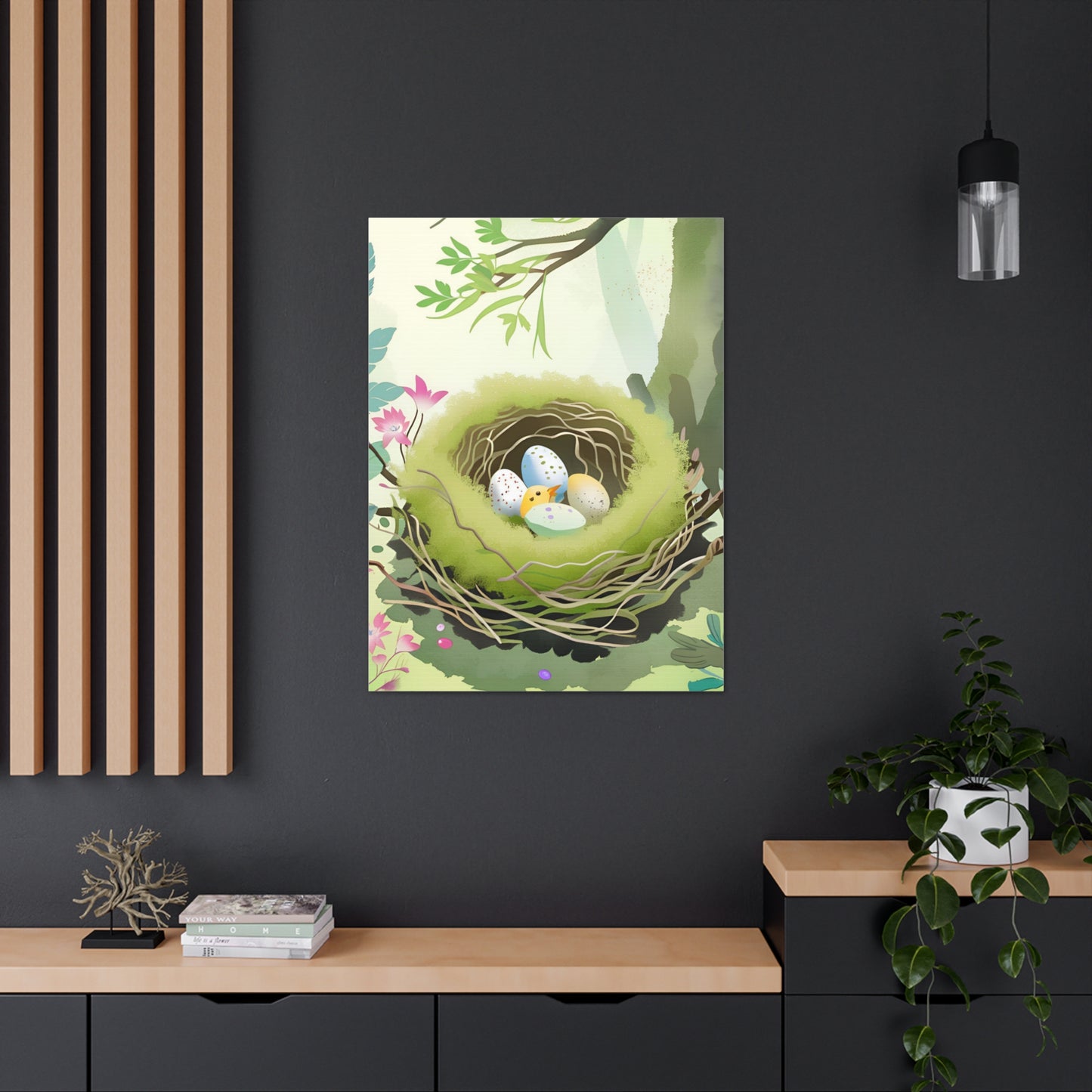 Spring Nest Canvas Gallery Wrap - Nature Artwork for Home Decor