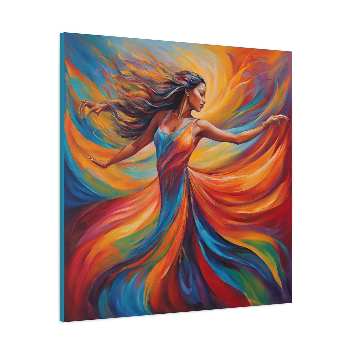 Vibrant Dance Canvas Art - Colorful Stretched Wall Decor Figurative