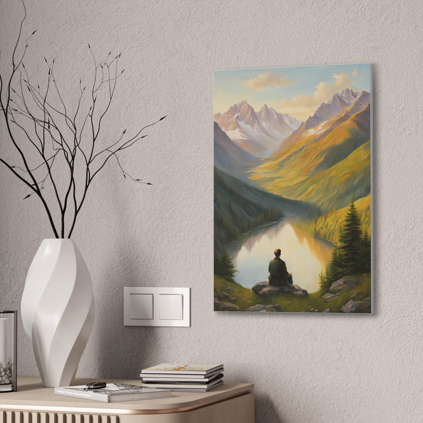 Serene Mountain Landscape Canvas Print - Tranquil Wall Art for Nature Lovers