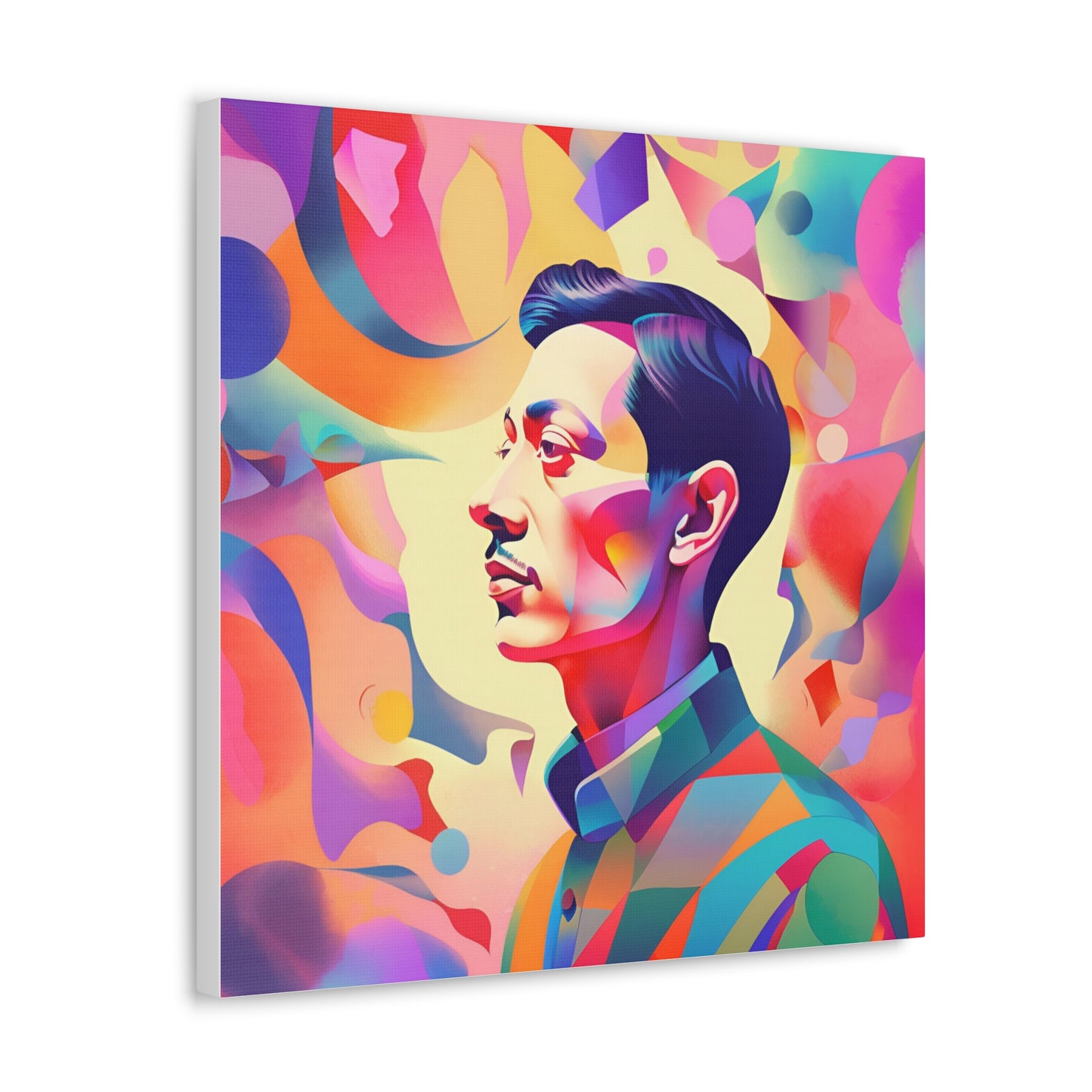 Vibrant Canvas Gallery Wrap - Abstract Male Portrait Art