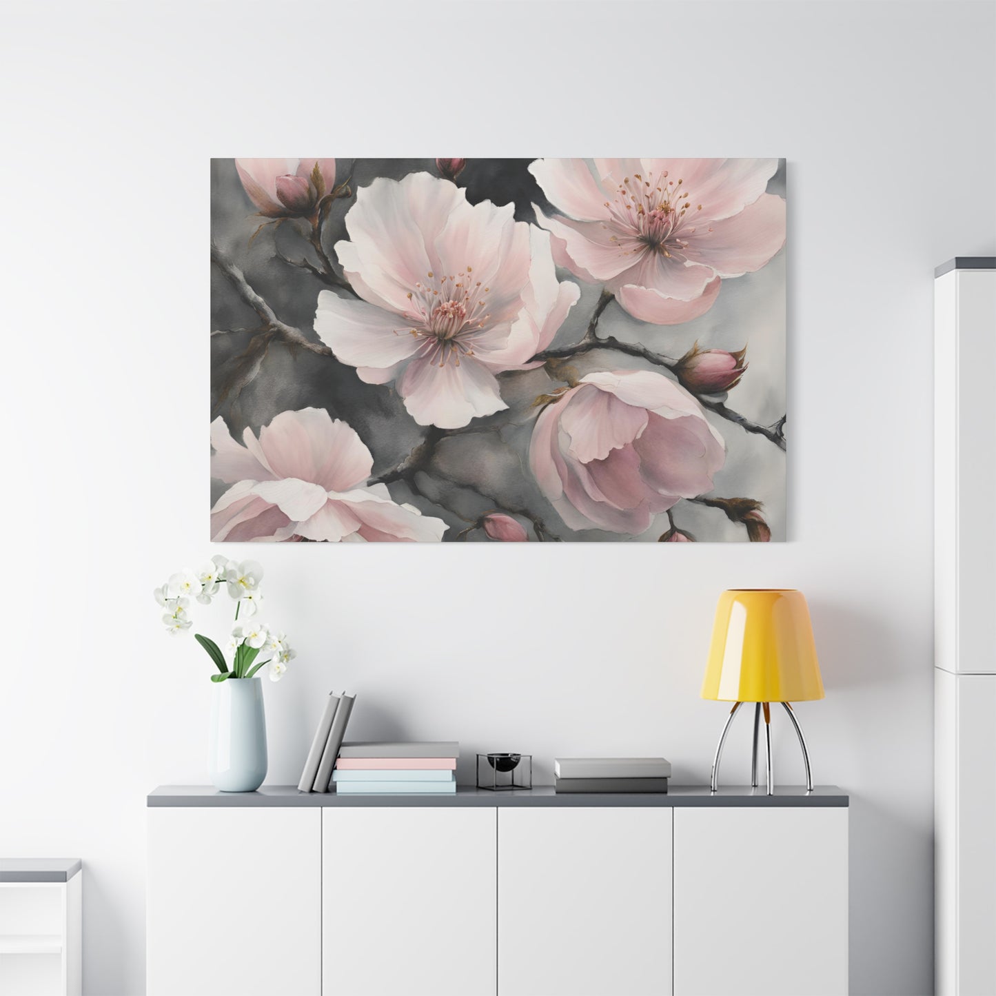 Cherry Blossom Matte Canvas Art – Elegant Floral Wall Décor | Crafted Canvass