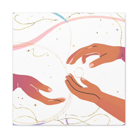 Artistic Canvas Wrap - Hands Reaching for Connection