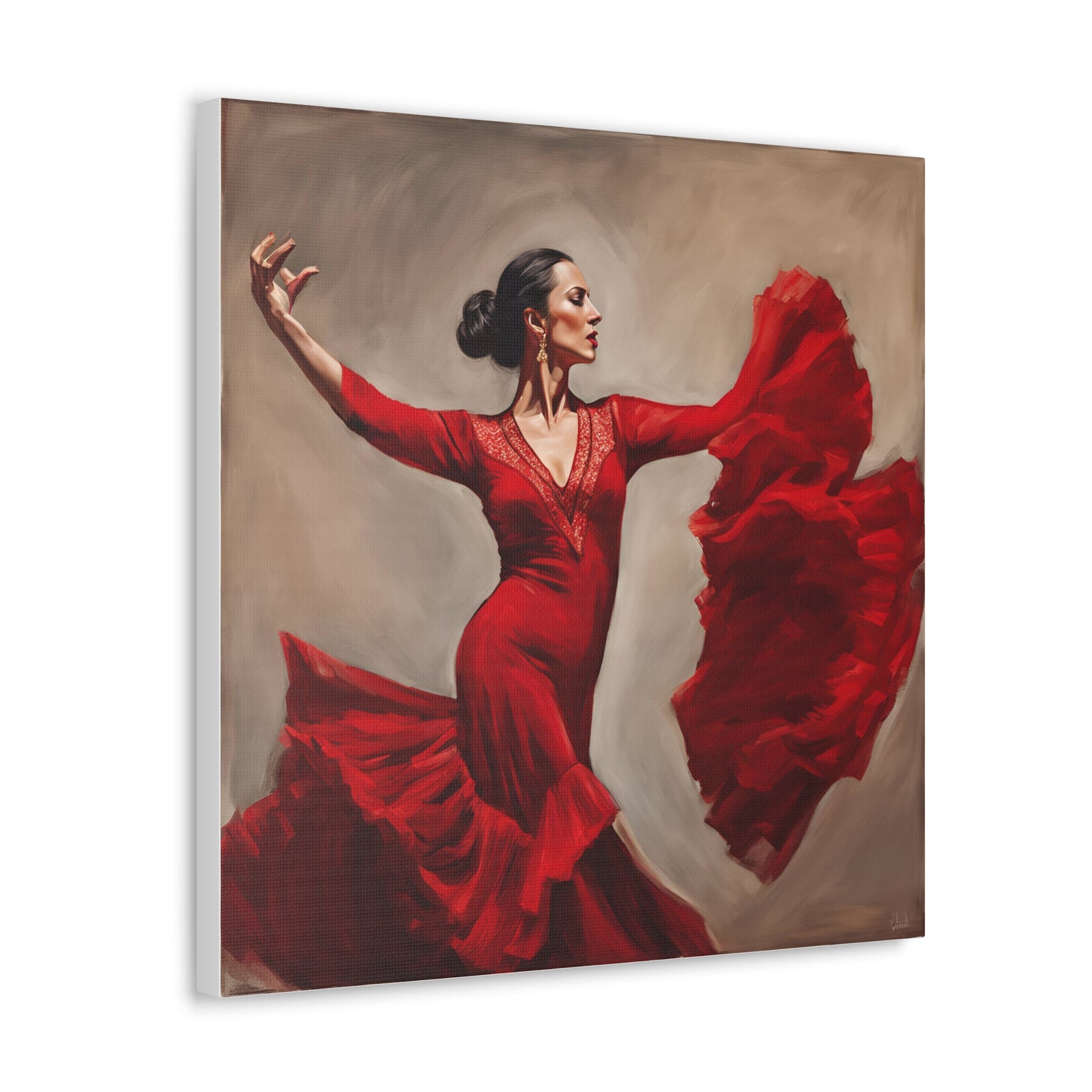 Elegant Flamenco Dancer Canvas Gallery Wrap - Vibrant Wall Art for Dance Lovers