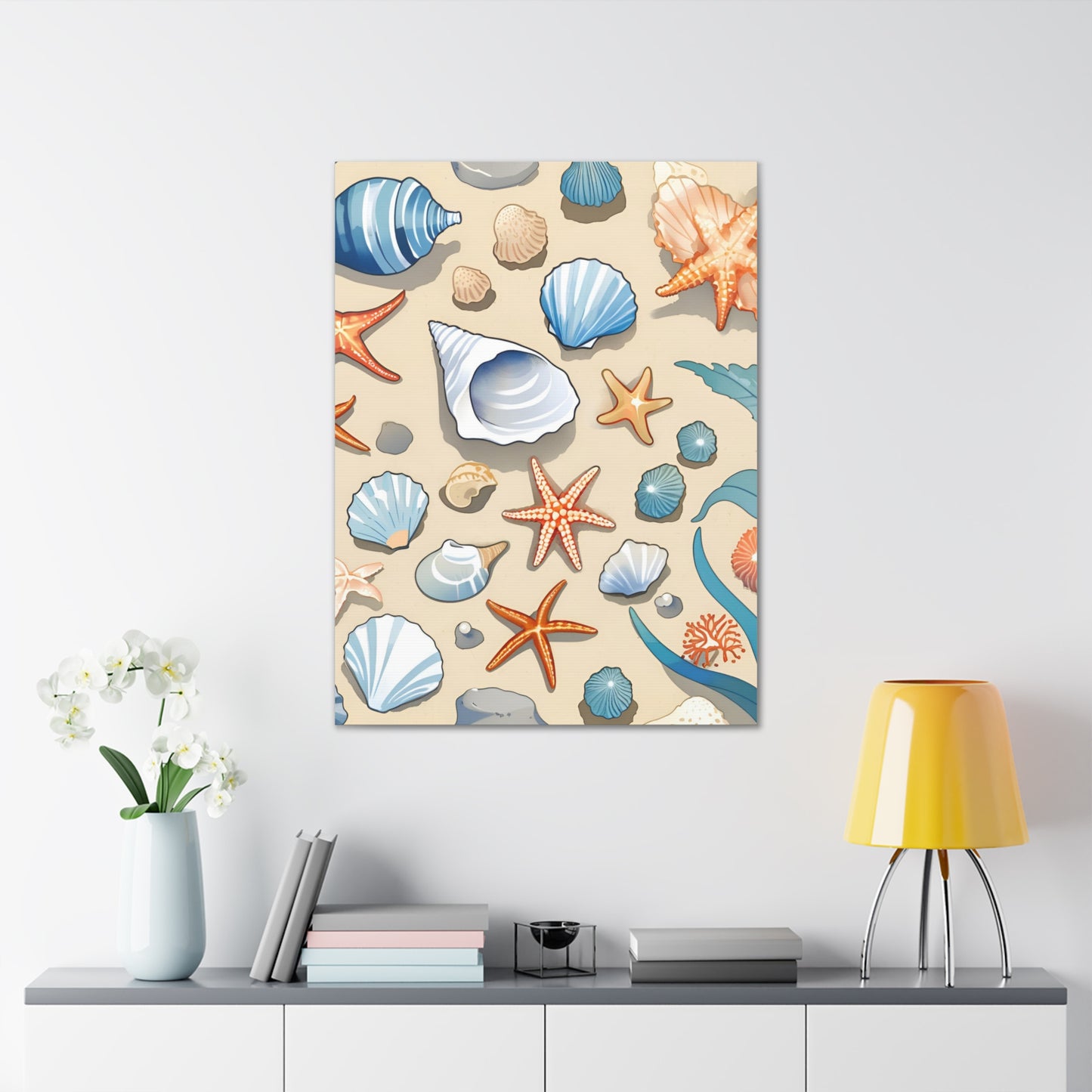 Coastal Seashell Canvas Gallery Wrap - Nautical Wall Art for Beach Lovers