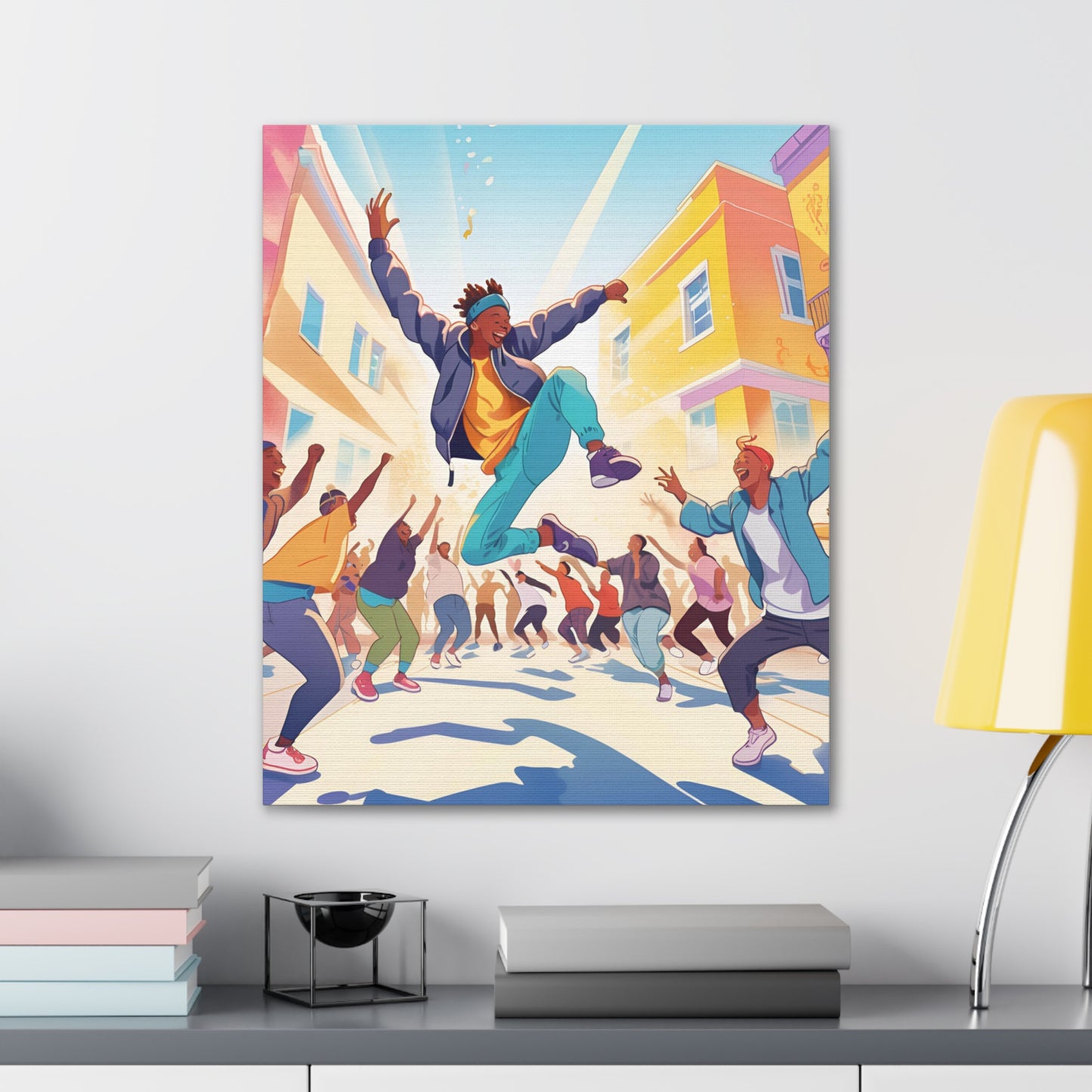 Vibrant Street Performer Celebration Canvas Gallery Wrap