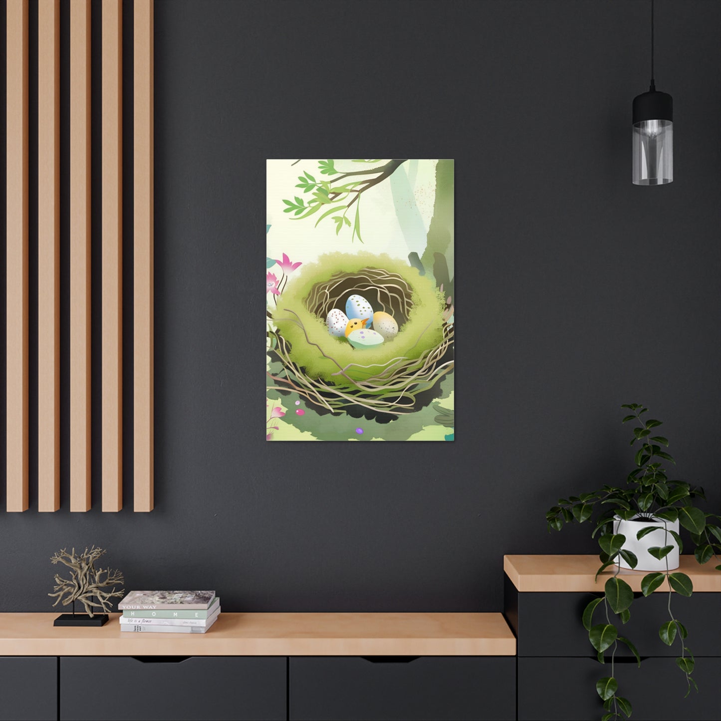 Spring Nest Canvas Gallery Wrap - Nature Artwork for Home Decor