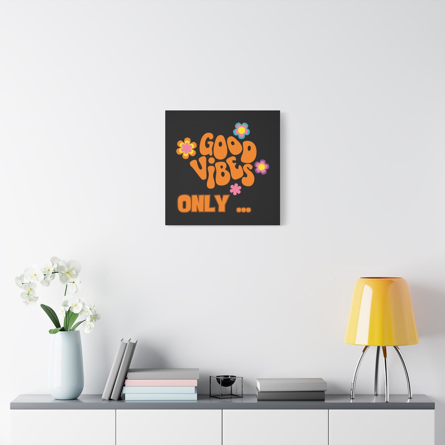 Good Vibes Only Wall Art - Colorful Matte Canvas