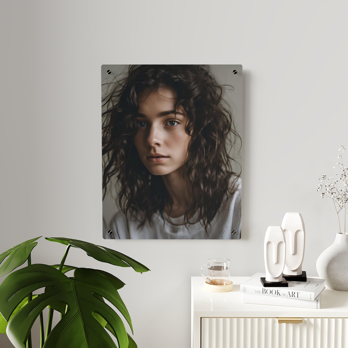 Modern Acrylic Wall Art - Elegant Portrait Panel for Home Decor