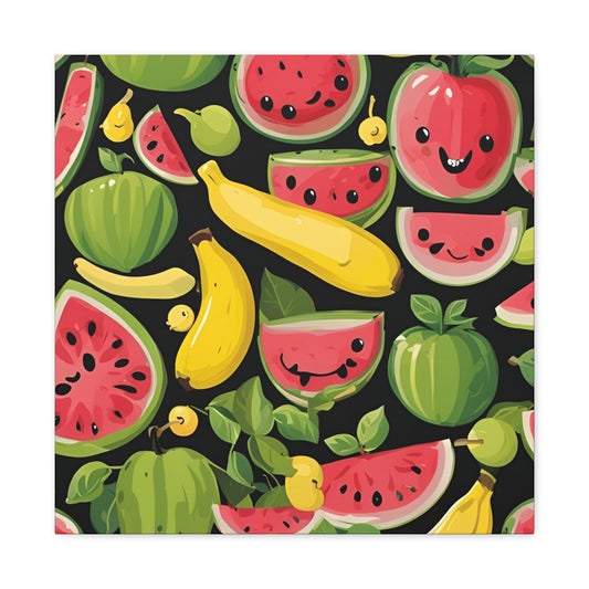 Whimsical Fruit Canvas Gallery Wraps - Colorful Wall Art for Home Decor