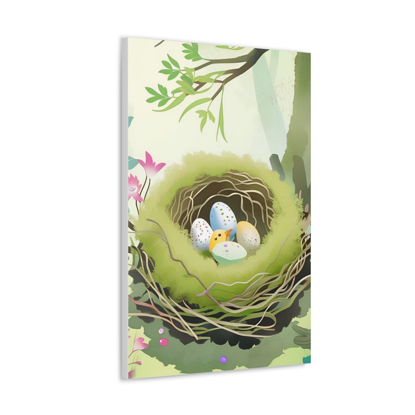 Spring Nest Canvas Gallery Wrap - Nature Artwork for Home Decor