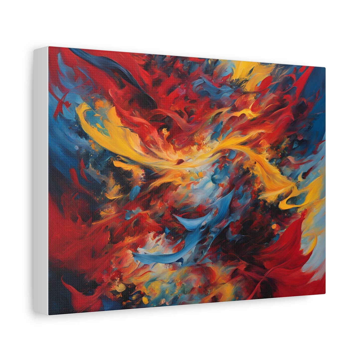 Vibrant Abstract Canvas Wall Art - Colorful Flame Design