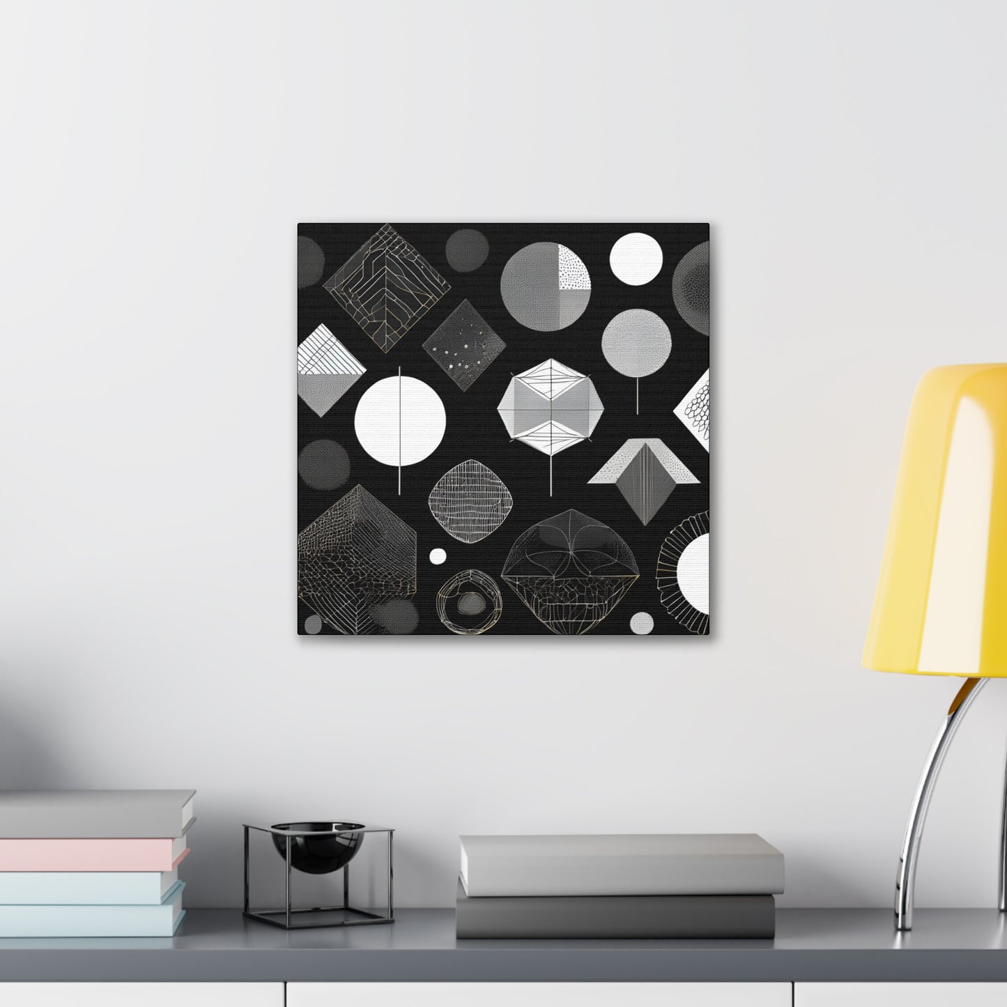 Modern Geometric Wall Art Canvas - Black and White Design for Home Decor Abstract Wall Art