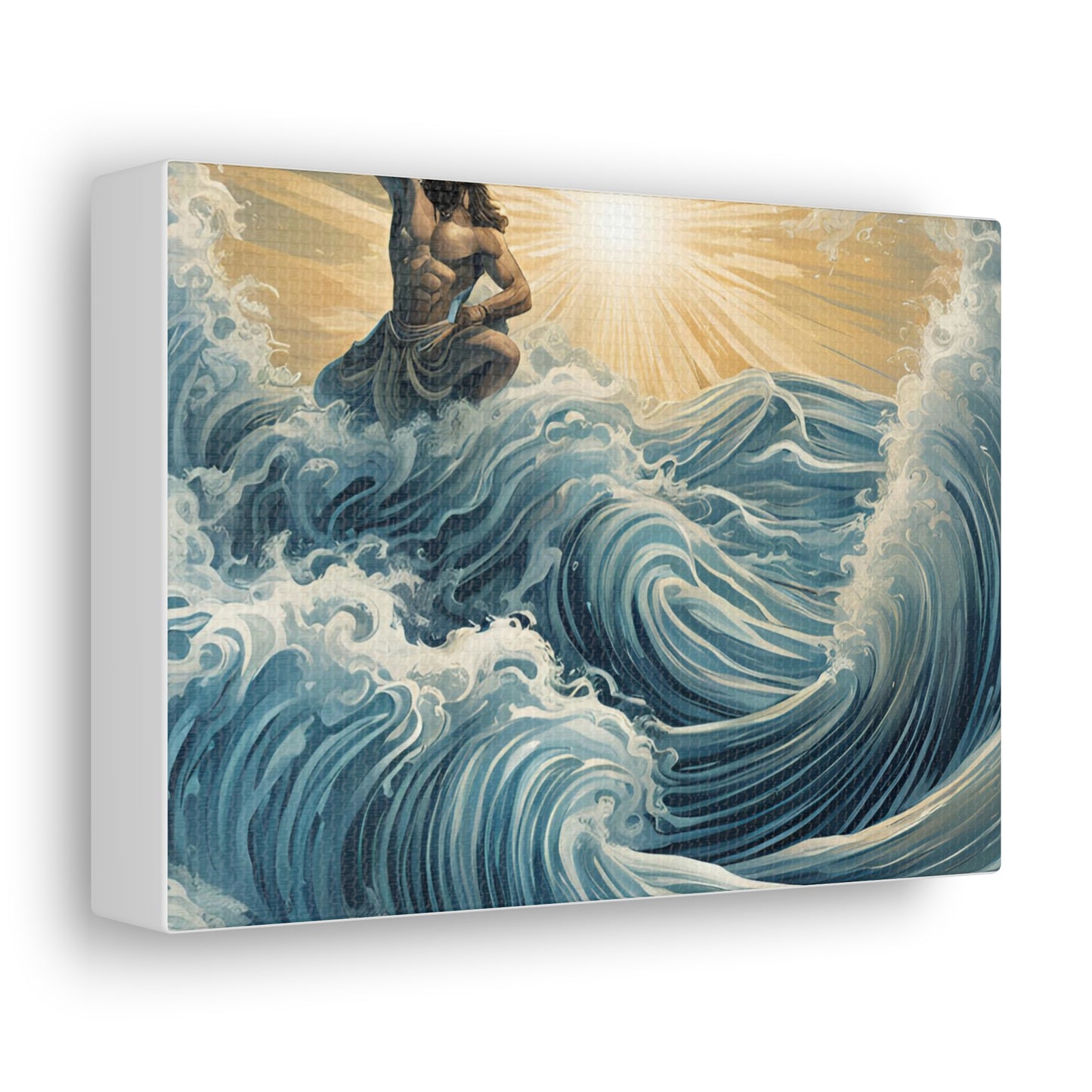 Majestic Canvas Gallery Wrap - Oceanic Waves & Sunlight