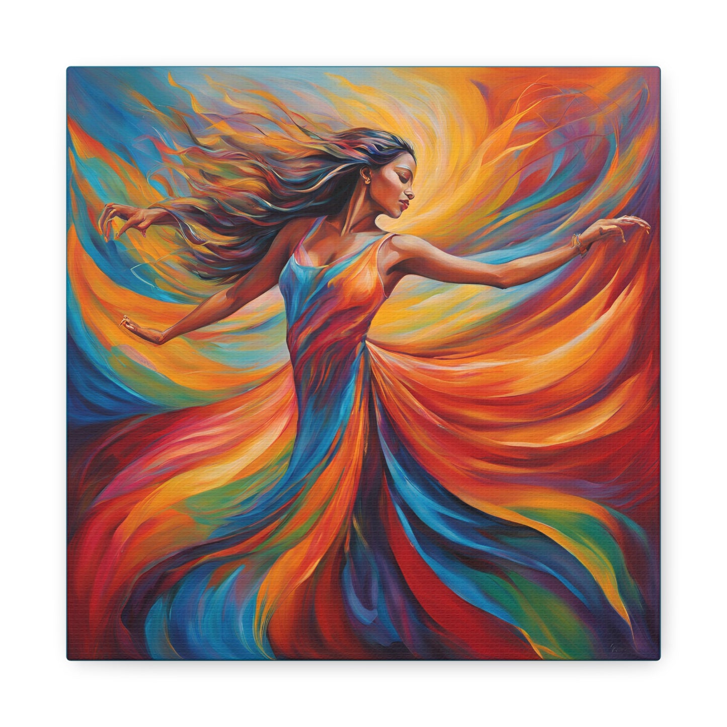 Vibrant Dance Canvas Art - Colorful Stretched Wall Decor Figurative